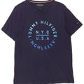 Tommy Hilfiger Mens Graphic T-Shirt Top Medium Navy Blue