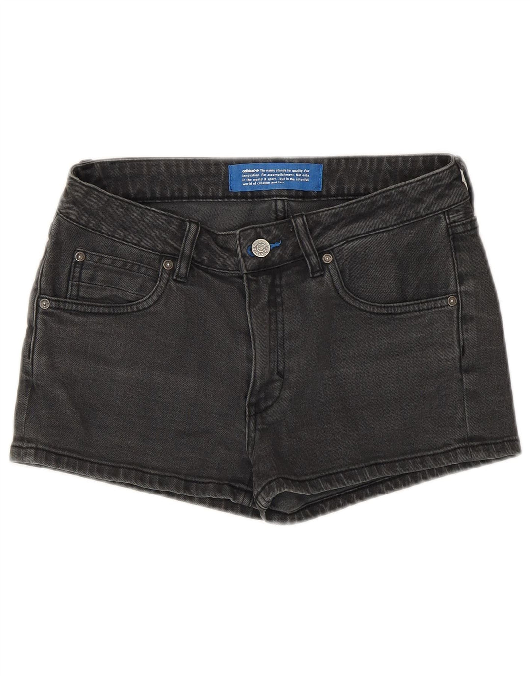 ADIDAS Womens Denim Shorts W26 Small Grey Cotton