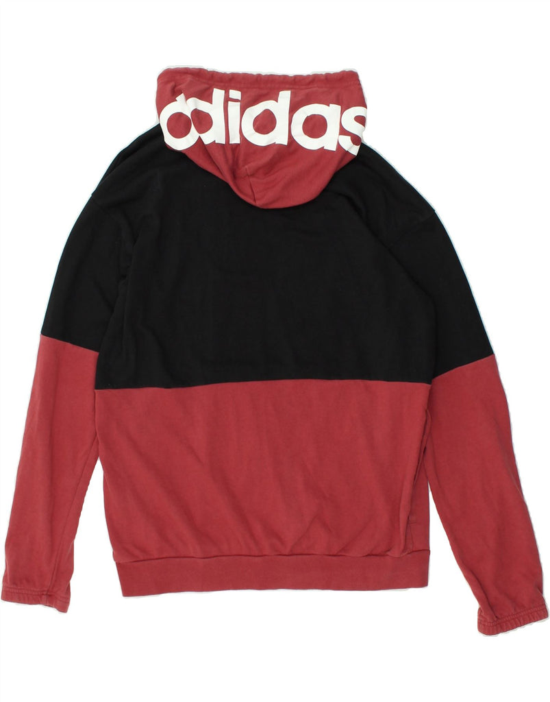 ADIDAS Mens Graphic Hoodie Jumper Large Red Colourblock Cotton | Vintage Adidas | Thrift | Second-Hand Adidas | Used Clothing | Messina Hembry 