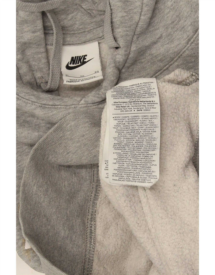 Nike Mens Graphic Hoodie Jumper XL Grey Cotton