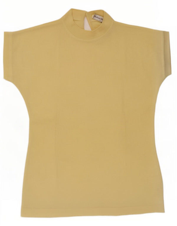 Sartoria Del Borgo Womens Blouse Top IT 42 Medium Yellow Wool