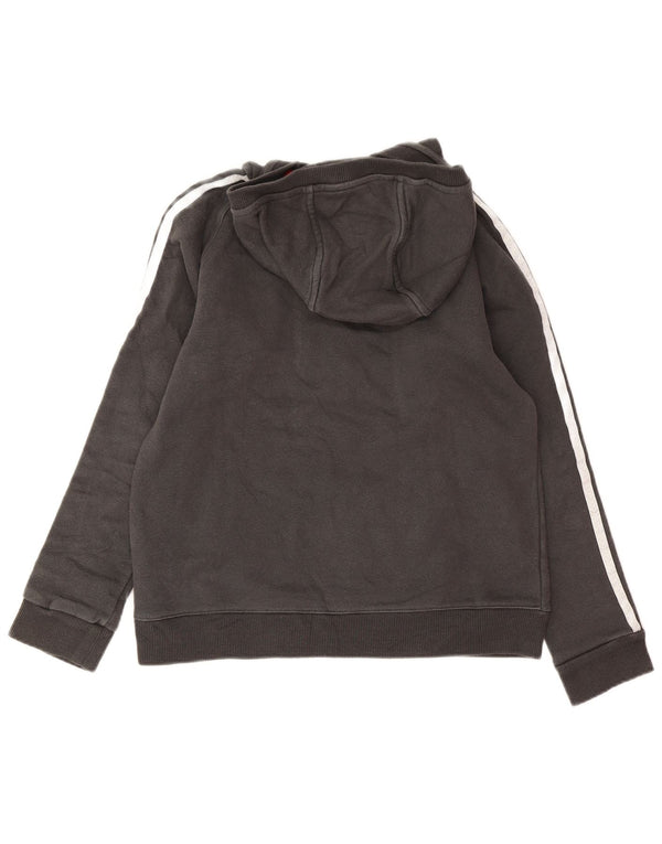 Adidas Boys Hooded Regular Fit Hoodie Jumper 9-10 Years Grey Cotton Sports