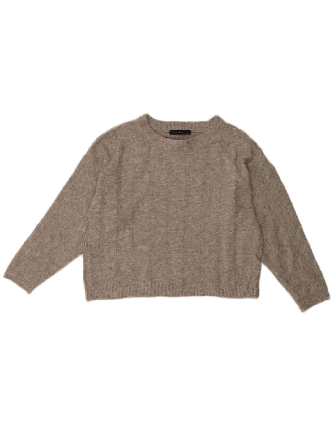 Marks & Spencer Womens Crew Neck Jumper Sweater UK 12 Medium Grey Flecked