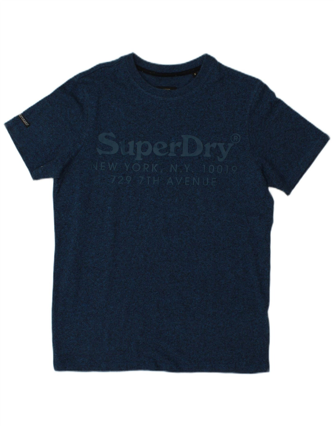 SUPERDRY Mens Graphic T-Shirt Top Small Navy Blue Cotton