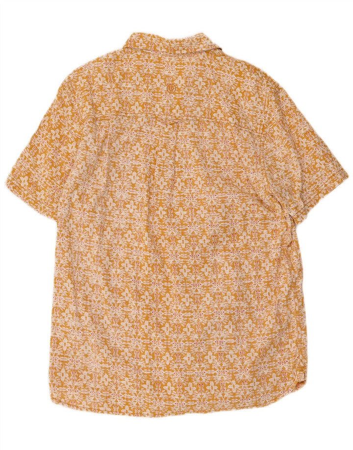 Fat Face Mens Short Sleeve Shirt Medium Orange Floral Cotton