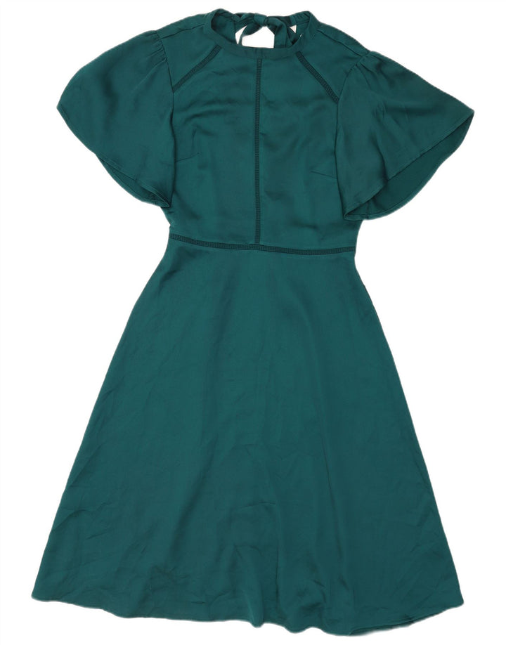 Oasis Womens A-Line Dress UK 12 Medium Green Polyester