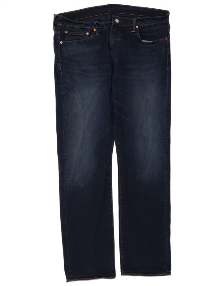 Levi's Mens 513 Slim Straight Jeans W36 L32 Navy Blue Cotton