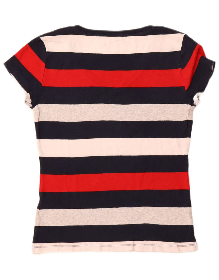 TOMMY HILFIGER Womens T-Shirt Top UK 12 Medium Multicoloured Striped