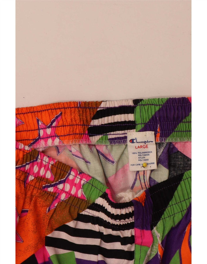 Champion Womens Tracksuit Trousers UK 14 Large Multicoloured Geometric