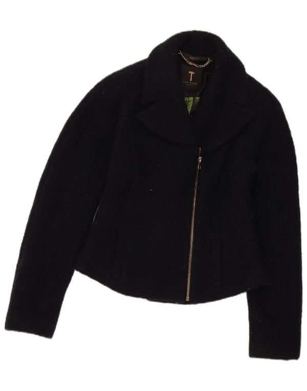 Ted Baker Womens Bolero Jacket UK 8 Small Black Wool
