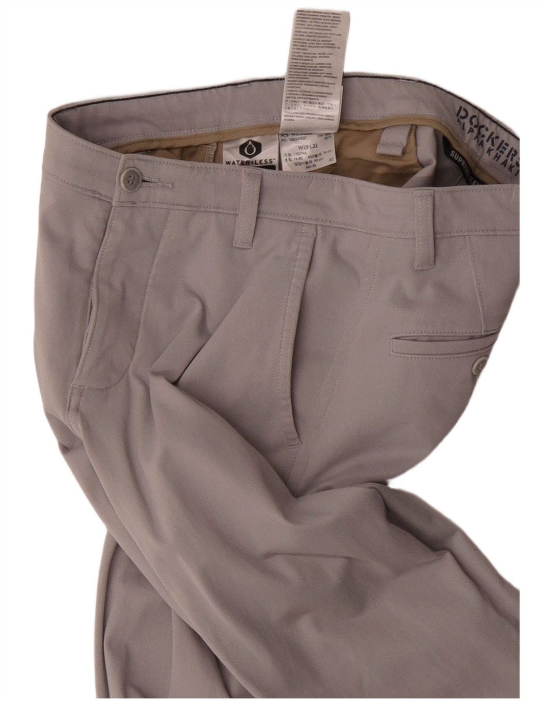 Dockers Mens Slim Chino Trousers W29 L32 Grey Cotton