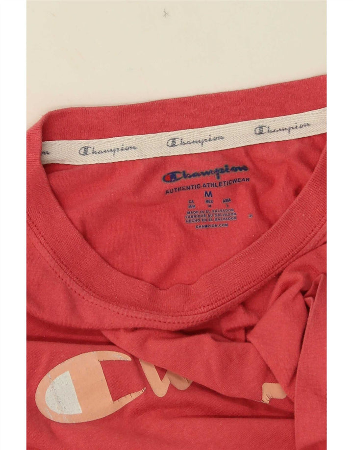 Champion Womens Graphic T-Shirt Top UK 12 Medium Red