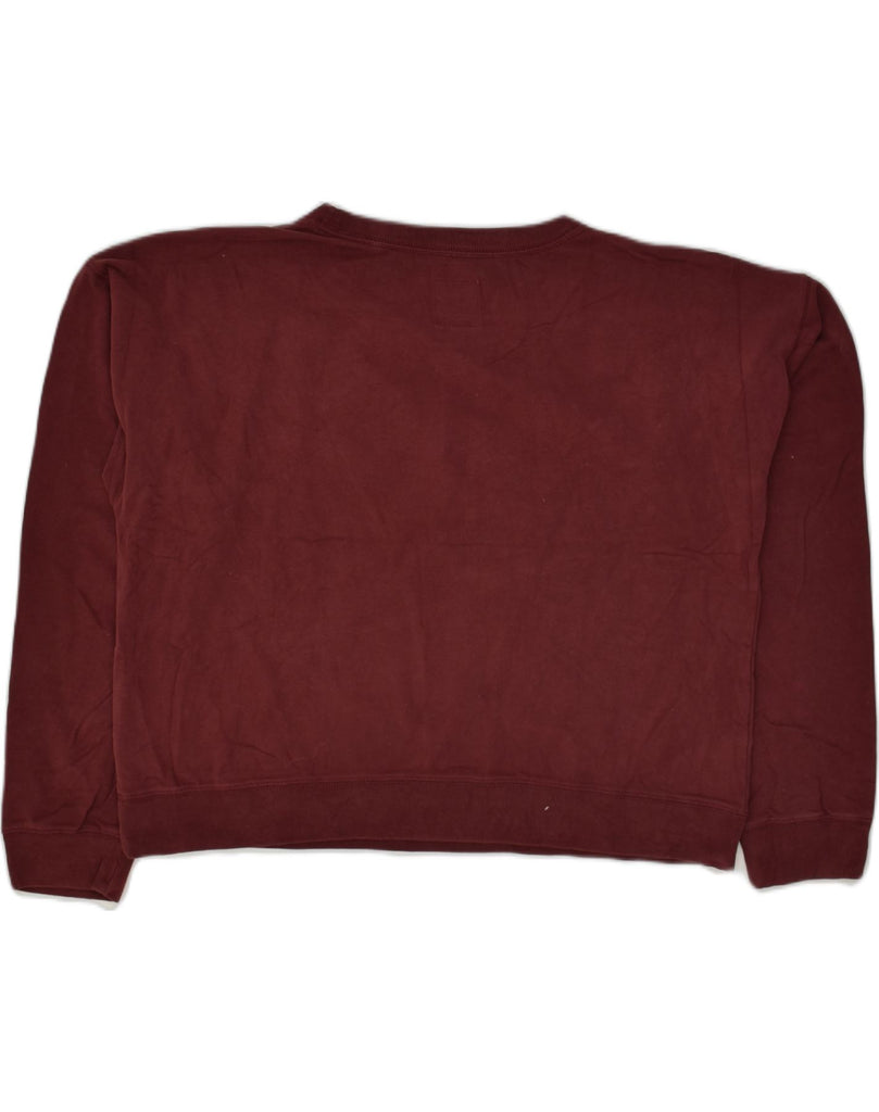 JACK WILLS Womens Crop Sweatshirt Jumper UK 16 Large Burgundy Cotton | Vintage Jack Wills | Thrift | Second-Hand Jack Wills | Used Clothing | Messina Hembry 