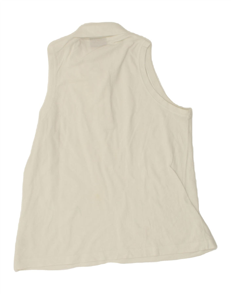 RIFLE Womens Sleeveless Polo Shirt UK 18 XL White Cotton Vintage Rifle and Second-Hand Rifle from Messina Hembry 