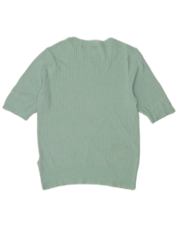 Marks & Spencer Womens Boat Neck Jumper Sweater UK 12 Medium Green