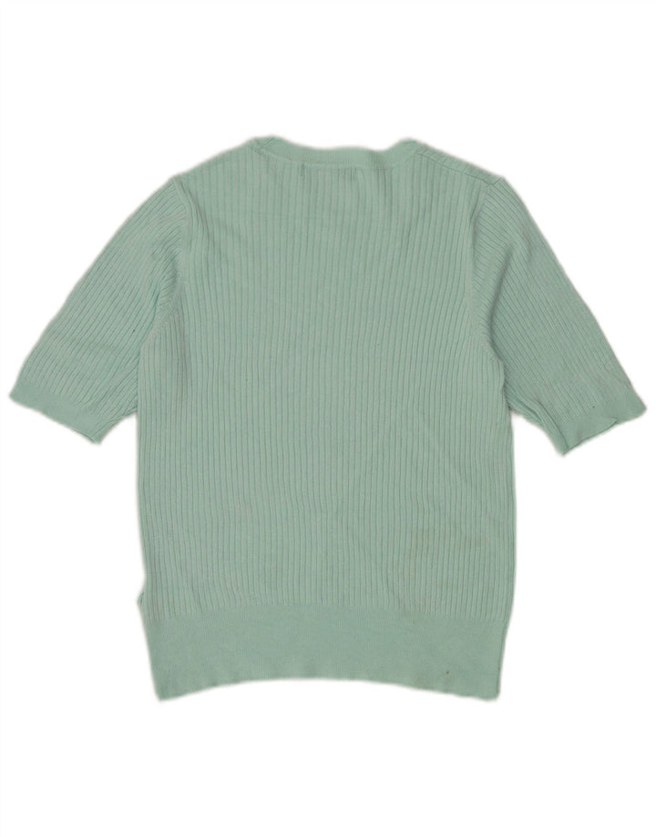 Marks & Spencer Womens Boat Neck Jumper Sweater UK 12 Medium Green
