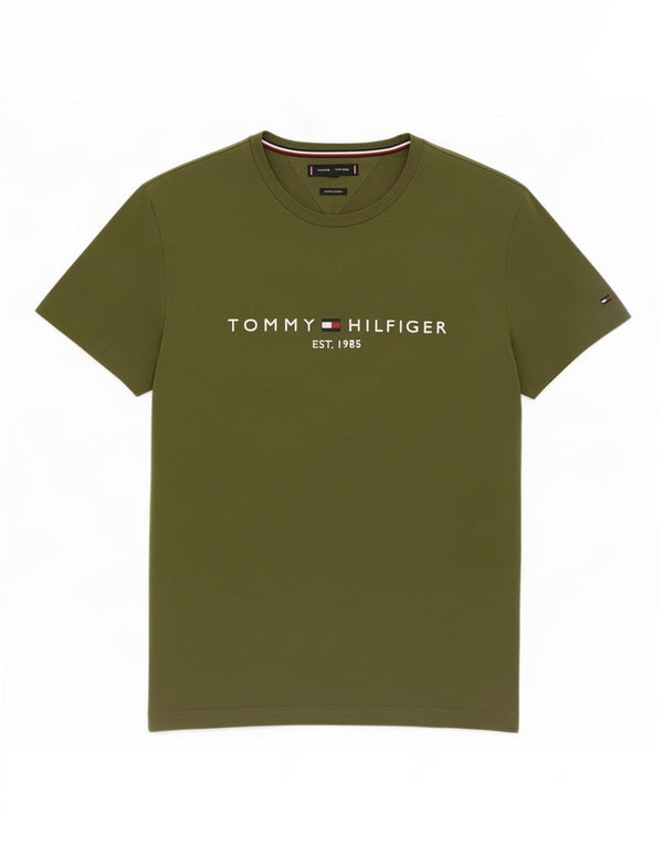 Tommy Hilfiger Mens Graphic T-Shirt Top Medium Green Cotton