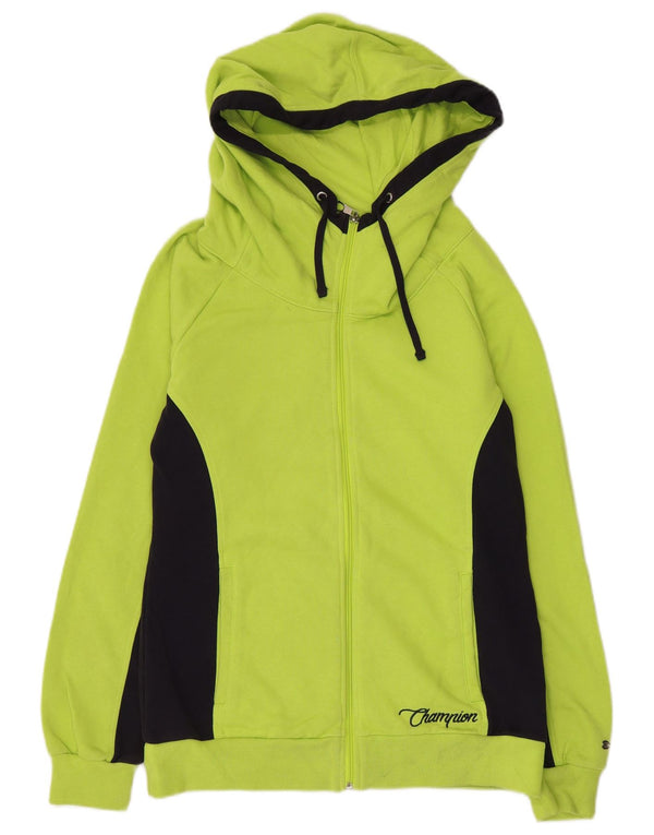 Champion Womens Heritage Fit Zip Hoodie Sweater UK 14 Large Green