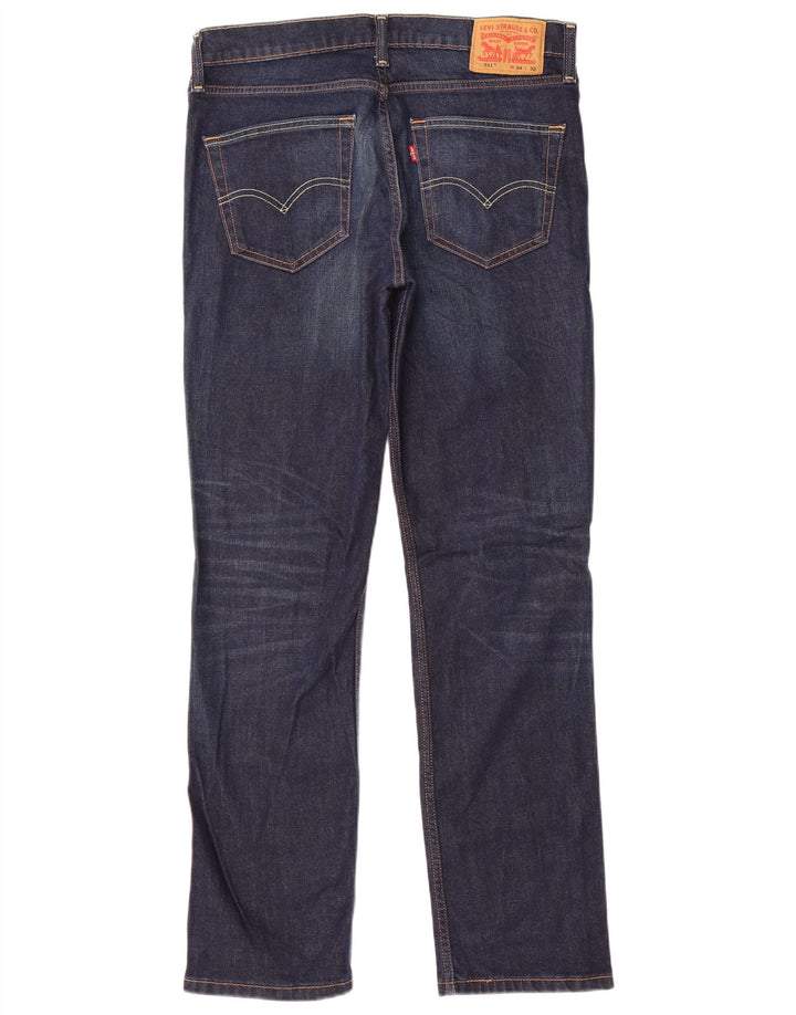 LEVI'S Mens 511 Slim Jeans W34 L32 Navy Blue Cotton
