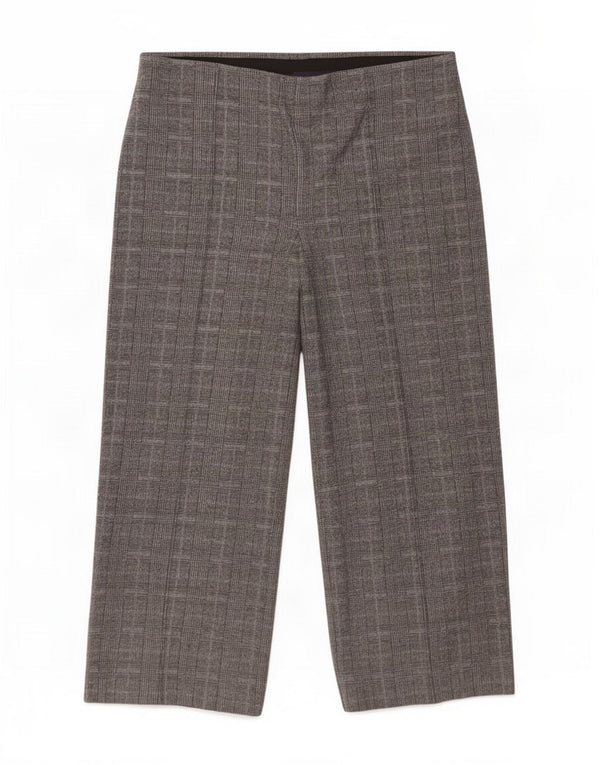Marks & Spencer Womens Straight Trousers UK 18 XL W36 L28 Grey Plaid