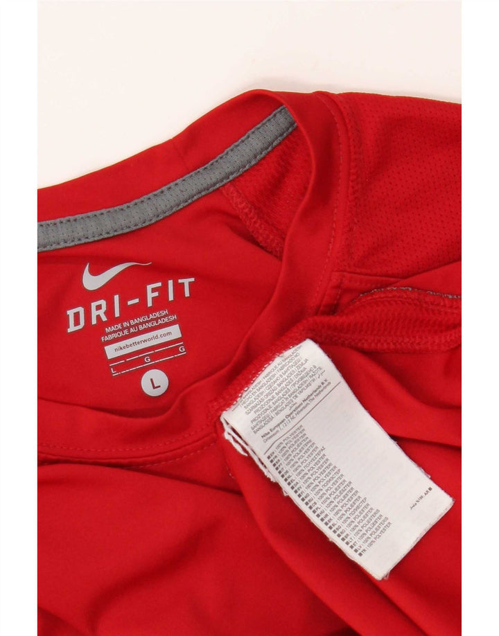 Nike Mens Dri Fit T-Shirt Top Large Red Polyester