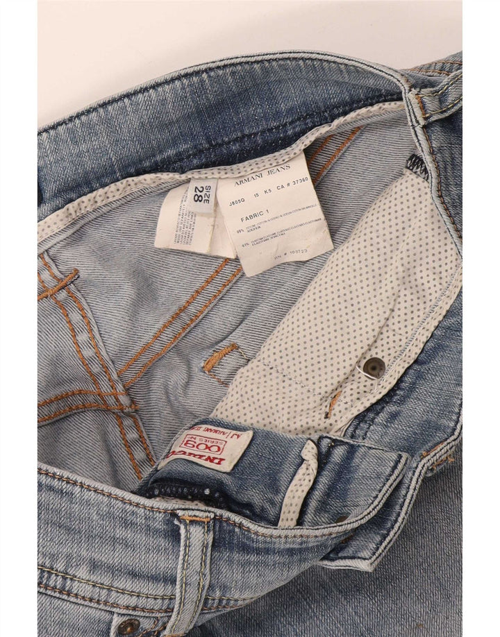 Armani Womens Denim Shorts W28 Medium Blue Cotton
