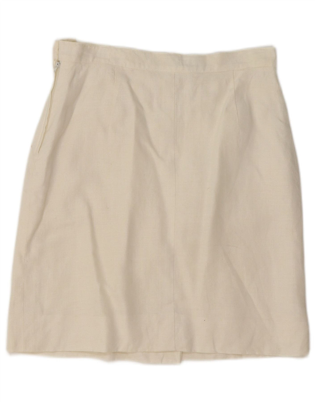 MARELLA Womens A-Line Skirt UK 12 Medium W30 Off White Linen