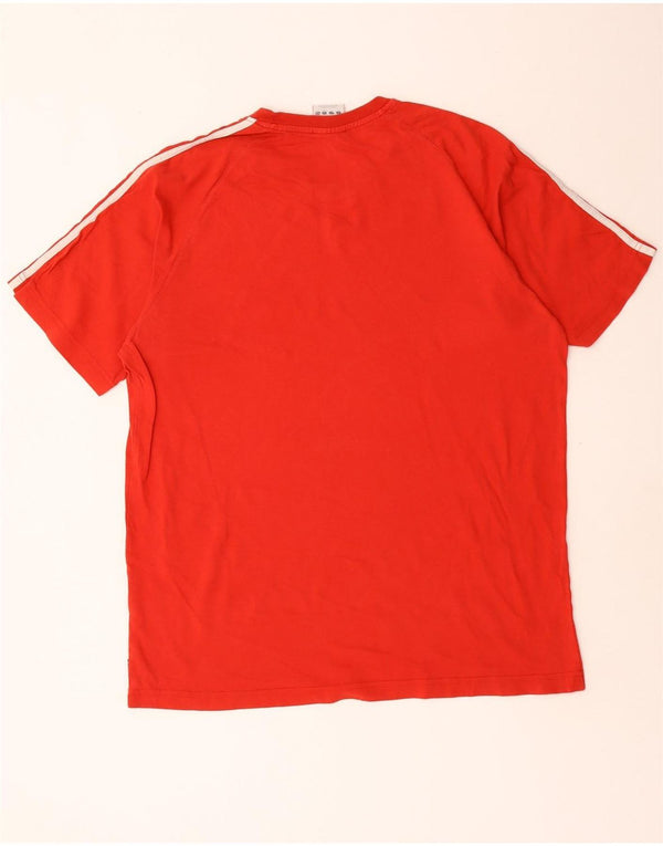 Adidas Mens T-Shirt Top Large Red Cotton