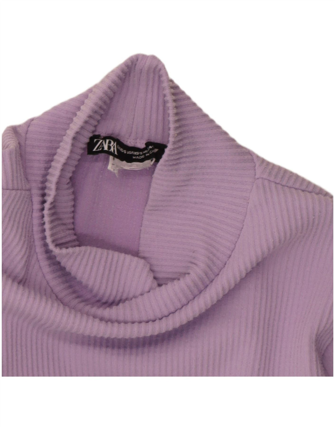 Zara Womens Crop Top Long Sleeve UK 10 Small Purple