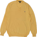 GANT Mens V-Neck Jumper Sweater Large Yellow Cotton Vintage Gant and Second-Hand Gant from Messina Hembry 