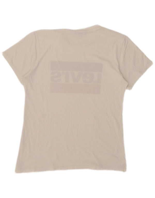 Levi's Womens Graphic T-Shirt Top UK 14 Medium White