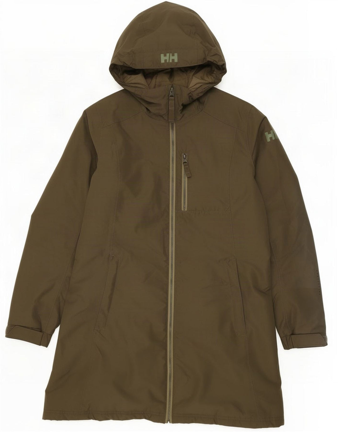 Helly Hansen Womens Hooded Padded Coat UK 14 Medium Khaki Polyester