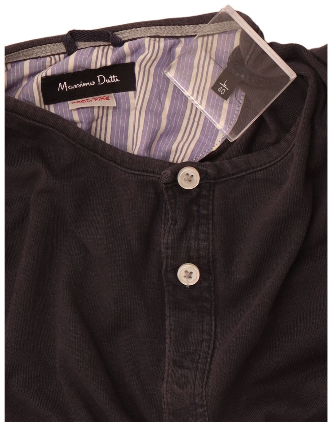 MASSIMO DUTTI Mens T-Shirt Top Large Navy Blue