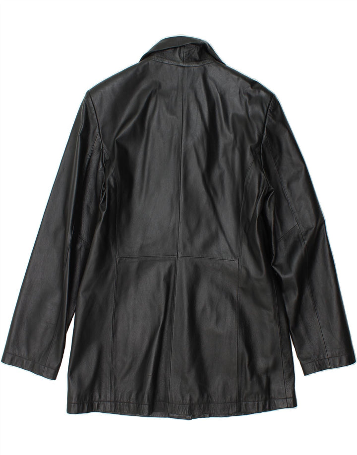 PRIVILEGI Womens Leather Coat IT 46 Large  Black Leather Vintage Privilegi and Second-Hand Privilegi from Messina Hembry 