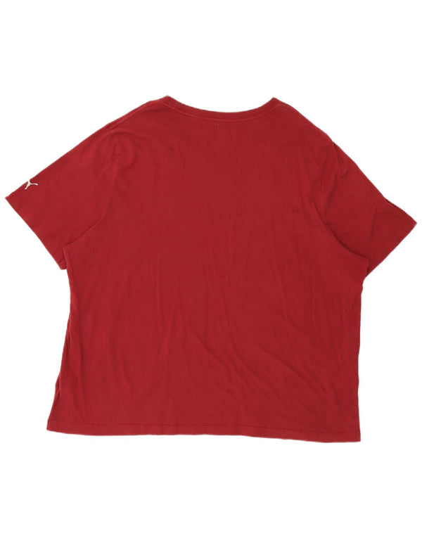 Puma Mens Graphic T-Shirt Top 3XL Red Cotton
