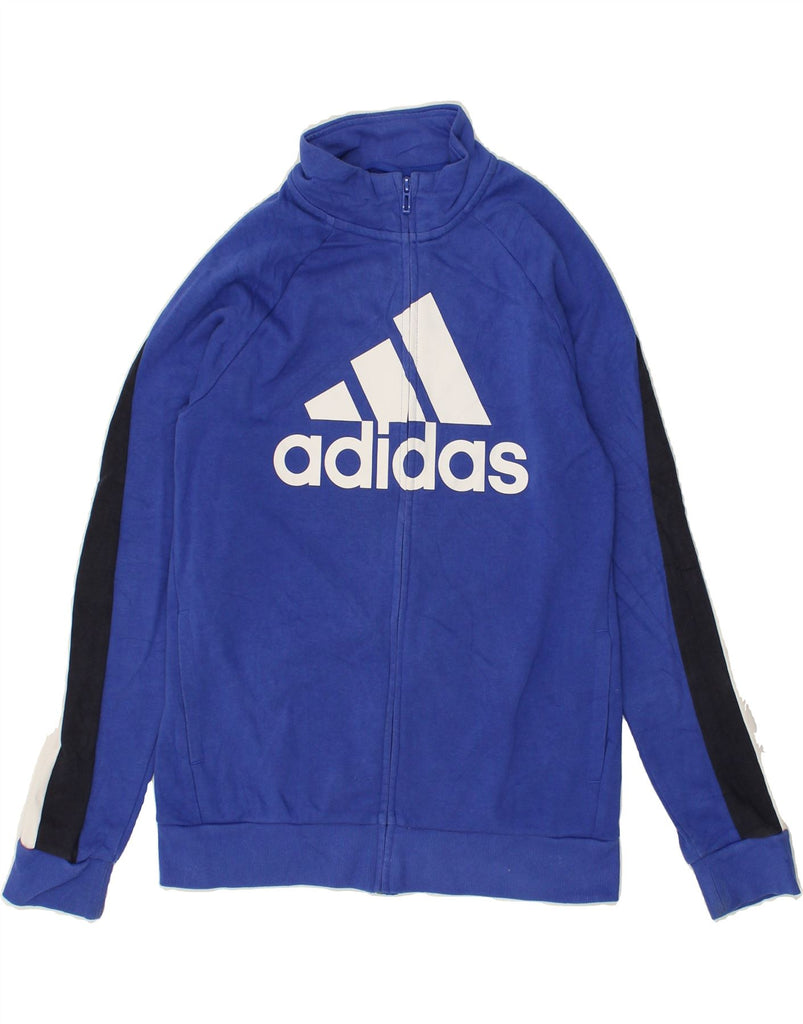 ADIDAS Boys Graphic Tracksuit Top Jacket 13-14 Years Blue Colourblock | Vintage Adidas | Thrift | Second-Hand Adidas | Used Clothing | Messina Hembry 