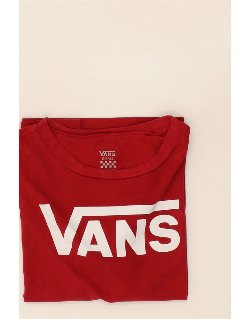 VANS Womens Graphic T-Shirt Top UK 10 Small Red Cotton Vintage Vans and Second-Hand Vans from Messina Hembry 