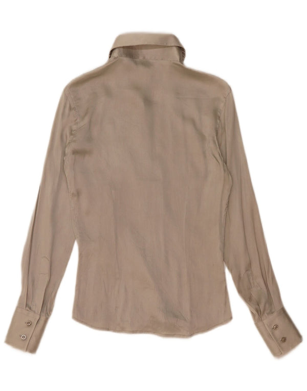Vintage Womens Shirt Blouse UK 10 Small Grey