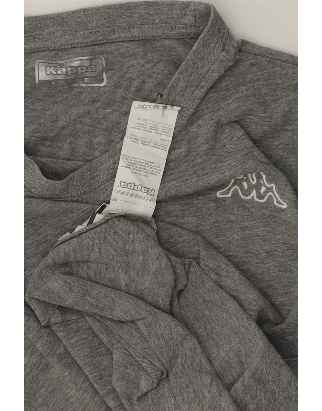Kappa Mens T-Shirt Top Large Grey Cotton