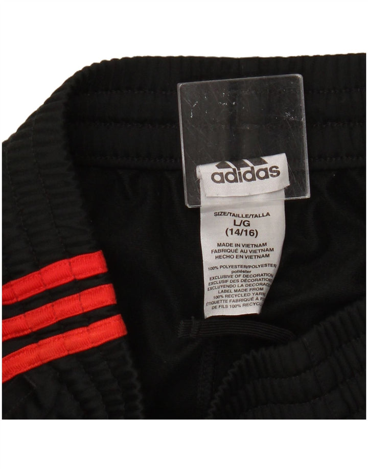 Adidas Boys Tracksuit Trousers Joggers 12-13 Years Large Black Polyester