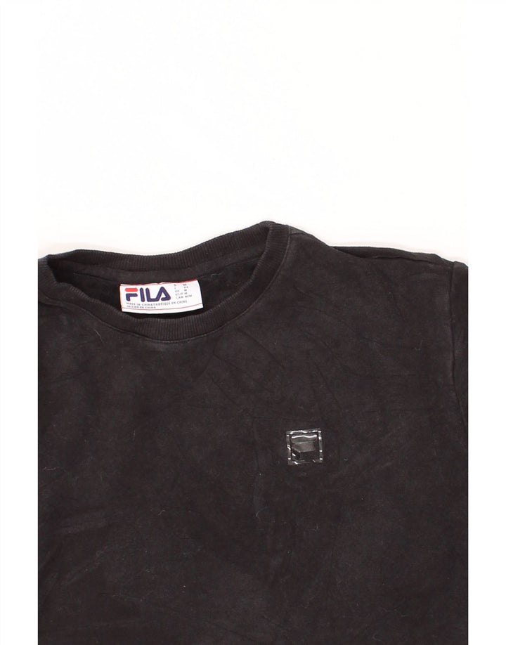 FILA Womens Sweatshirt Jumper UK 14 Medium Black Cotton Vintage Fila and Second-Hand Fila from Messina Hembry 