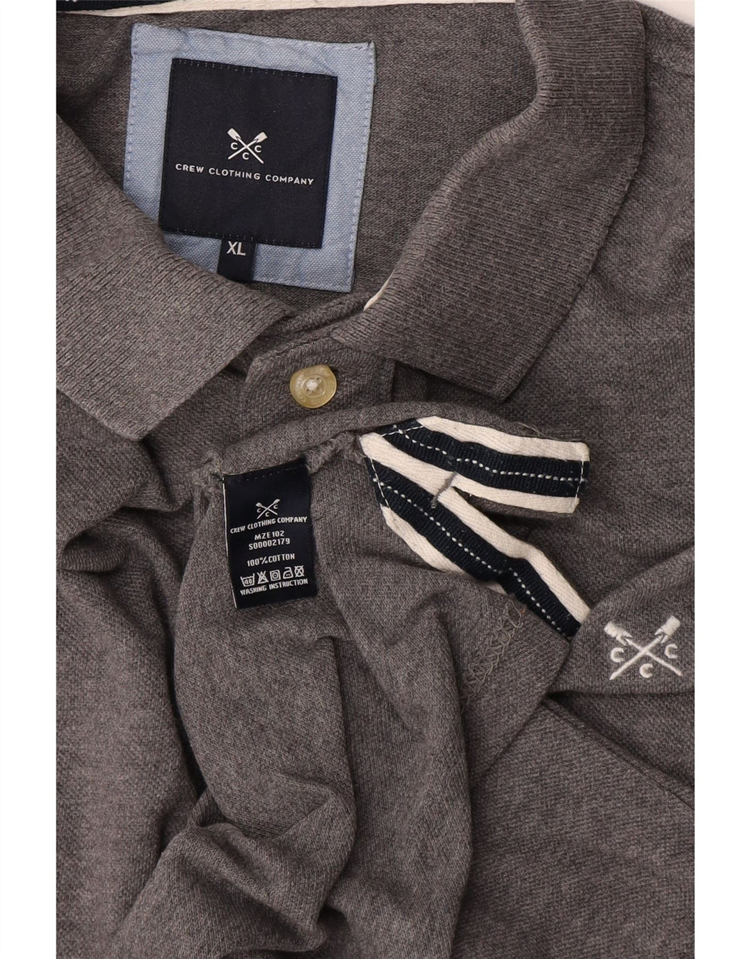 Crew Clothing Mens Polo Shirt XL Grey Cotton