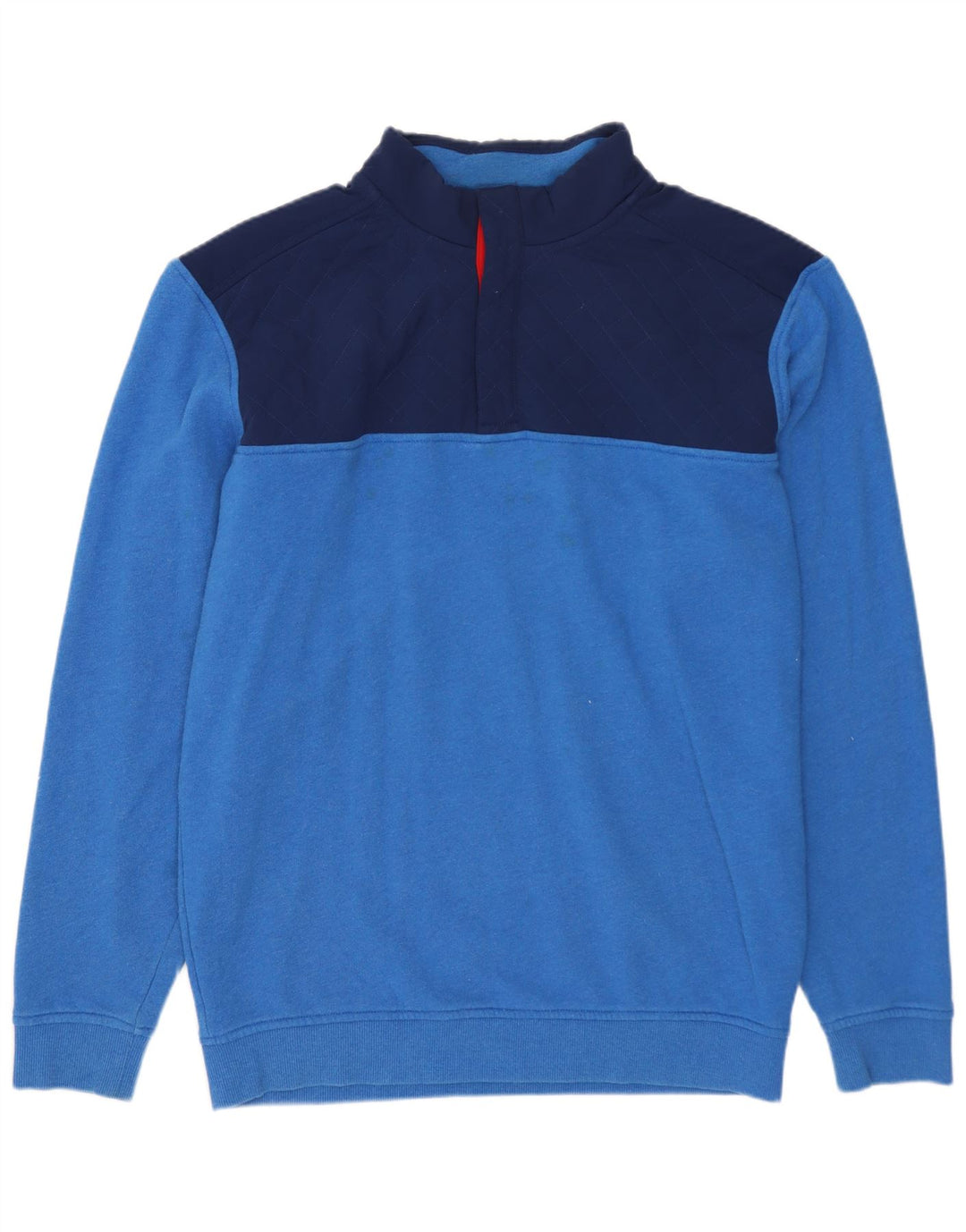 VINEYARD VINES Mens Button Neck Sweatshirt Jumper Medium Blue Colourblock