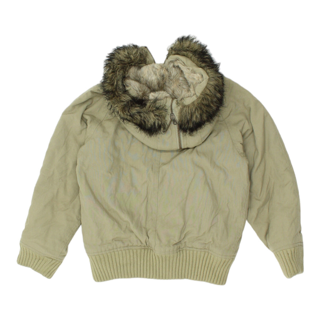 Woolrich Boys Beige Quilted Faux Fur Parka Jacket | Vintage High End Designer | Vintage Messina Hembry | Thrift | Second-Hand Messina Hembry | Used Clothing | Messina Hembry 