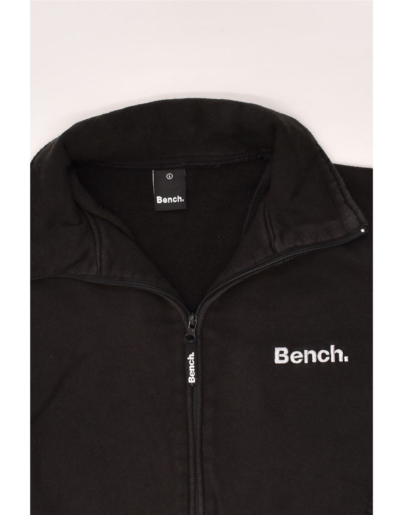BENCH Mens Graphic Tracksuit Top Jacket Large Black Cotton | Vintage Bench | Thrift | Second-Hand Bench | Used Clothing | Messina Hembry 