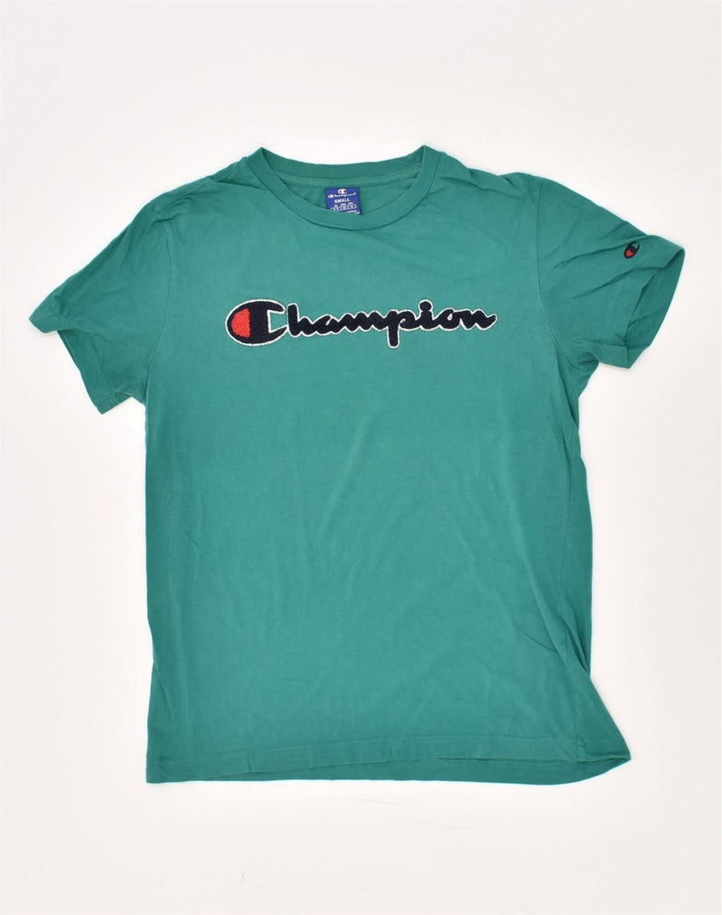 CHAMPION Mens Graphic T-Shirt Top Small Green Cotton | Vintage Champion | Thrift | Second-Hand Champion | Used Clothing | Messina Hembry 