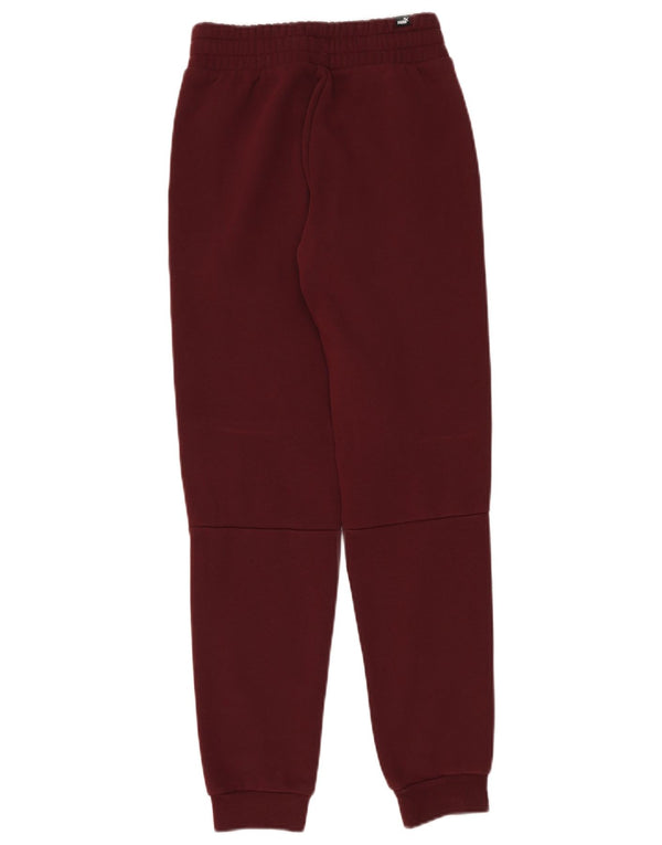 Puma Womens Graphic Tracksuit Trousers Joggers UK 6 XS Burgundy Colourblock