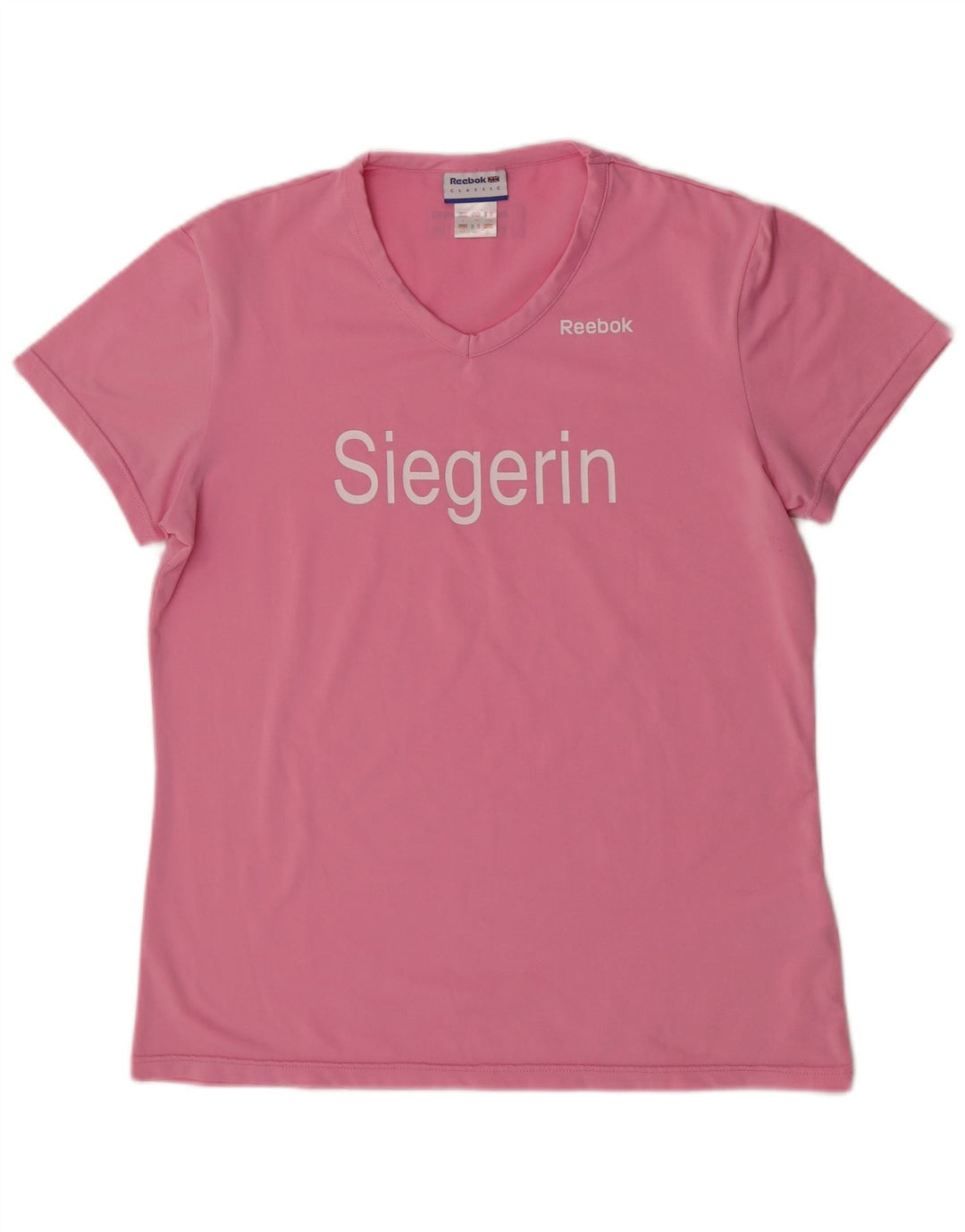 Reebok Womens Short Sleeve Graphic T-Shirt Top UK 14 Medium Pink Polyester