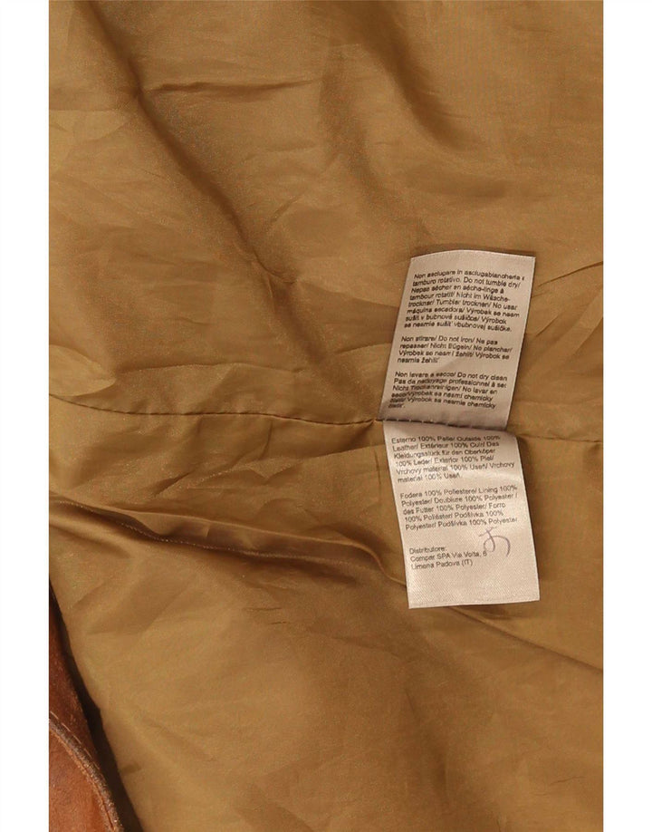 Bata Mens Leather Jacket UK 38 Medium Brown
