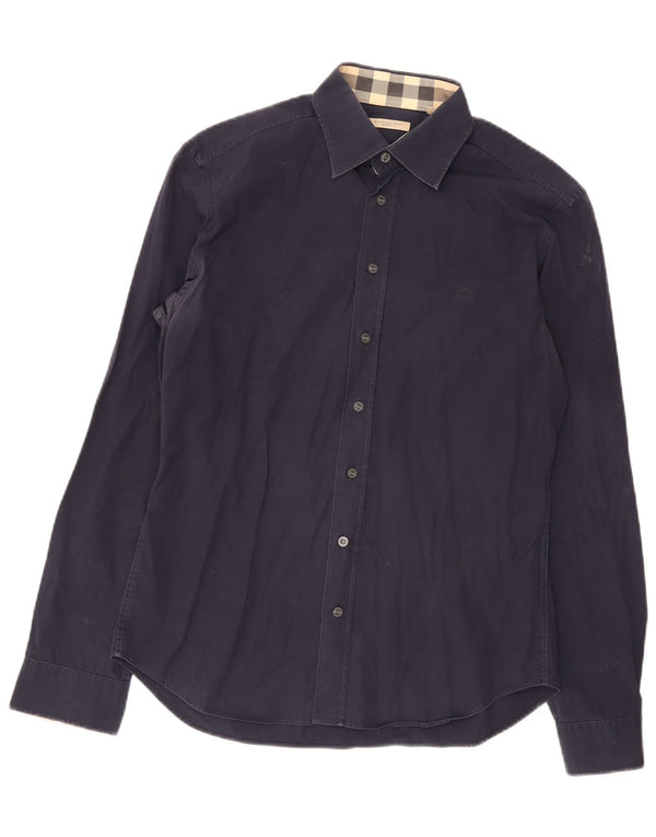 Burberry Mens BRIT Shirt Large Navy Blue Cotton